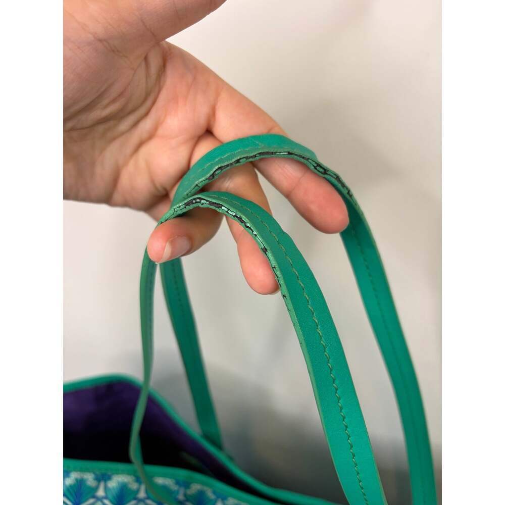 Liberty of London Iphis Marlborough Tote Bag in Aqua Turquoise Green Large FLAW - Picture 6 of 12